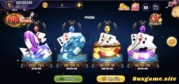 Hướng dẫn chi tiết để chinh phục bài Phỏm tại 8US Game